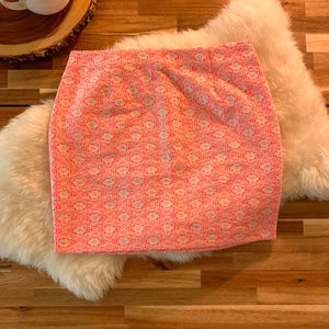 GAP PINK AND TAN GEOMETRICAL PRINT MINI SKIRT